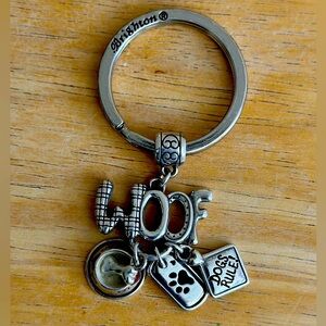 Brighton Keychain “Woof” Dog Lover Keychain Key Fob and Dust Storage Bag